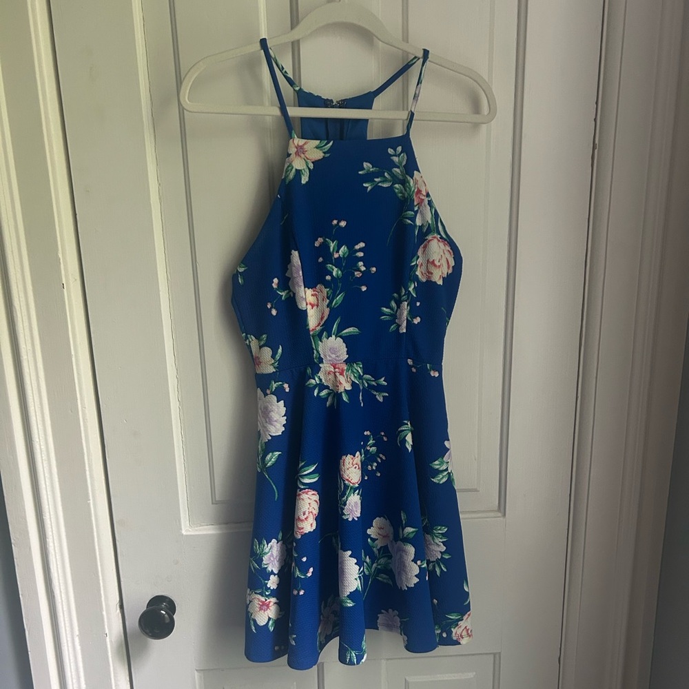 Altar’d State Blue Floral Mini Dress — Size M